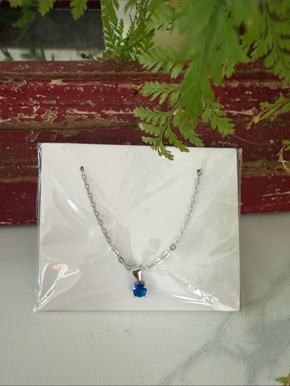 Sterling Silver Blue Pendant Necklace - Women Jewelry